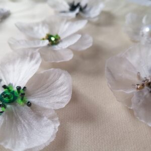 broderie sur un organza de soie