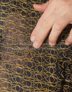 fil or sur organza de soie